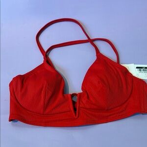 Shade & Shore Vibrant Red Bikini Top